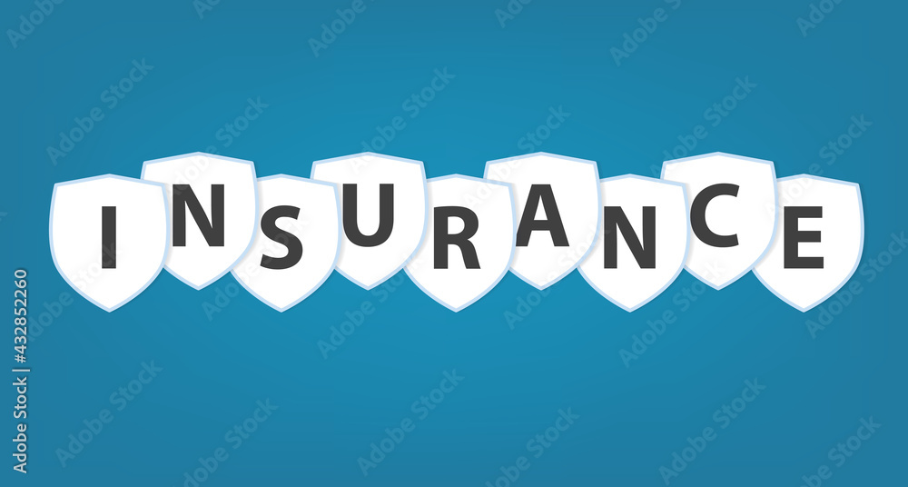 insurance written on shields- vector illustration insurance written on shields- vector illustration