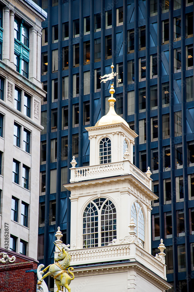 The Old State House of Massachusetts in the city of Boston in New England USA