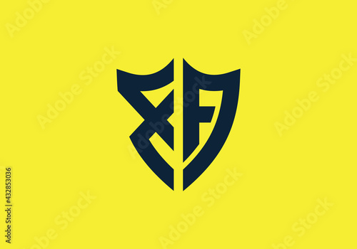 Letter monogram with shield shape design logo. Letter Logo Business Template Vector icon. Initial letters shield shape logo. It will be suitable for which company or brand name start those initial.