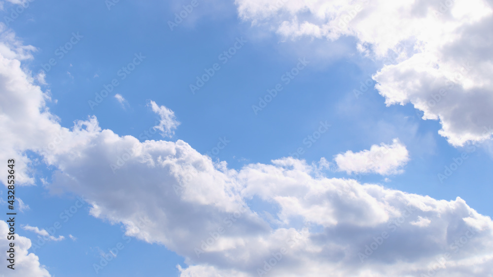 Beautiful blue spring sky with wind-blown clouds Beautiful blue spring sky with wind-blown clouds