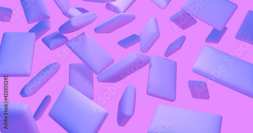 Purple chewing gum dragee 3d render illustration