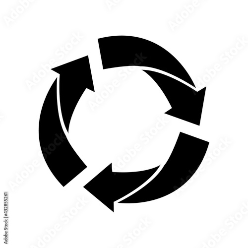Vector recycling signs, isolated icons on white background. Black reuse symbols for ecological design, marking, product labeling. Zero waste lifestyle