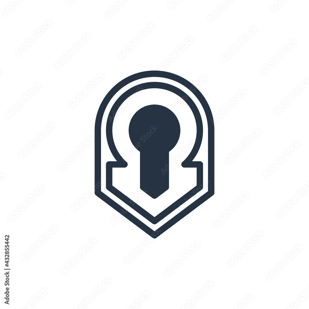 Abstract logo template or lock symbol in line style Abstract logo template or lock symbol in line style