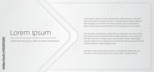 Geometric white banner square frame and space for text