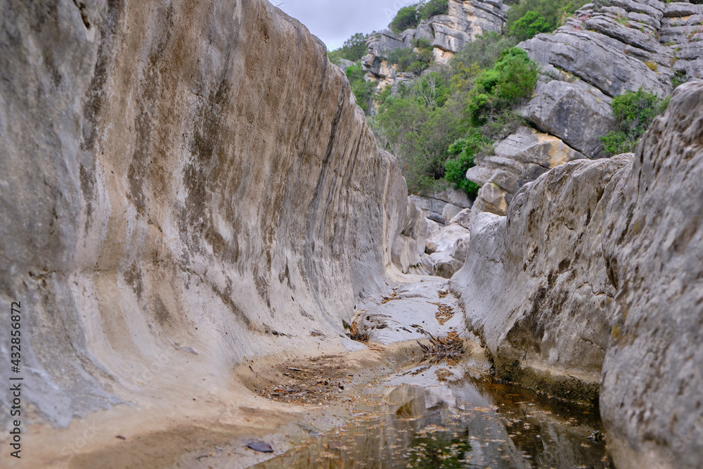 Obraz premium Old ditch carved in the hard stone