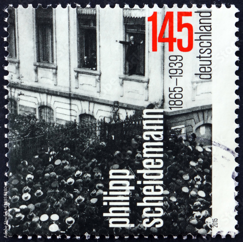 Postage stamp Germany 2015 Philipp Scheidemann, German politician photo