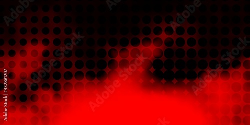 Dark Red vector background with bubbles.