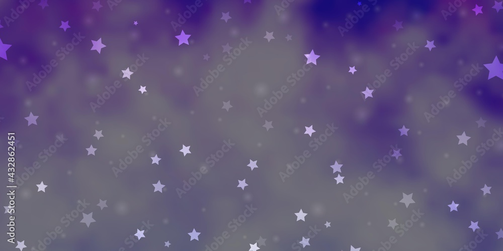 Fototapeta premium Light Purple vector layout with bright stars.