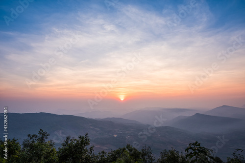 Aerial view, landscape from the top of mountain