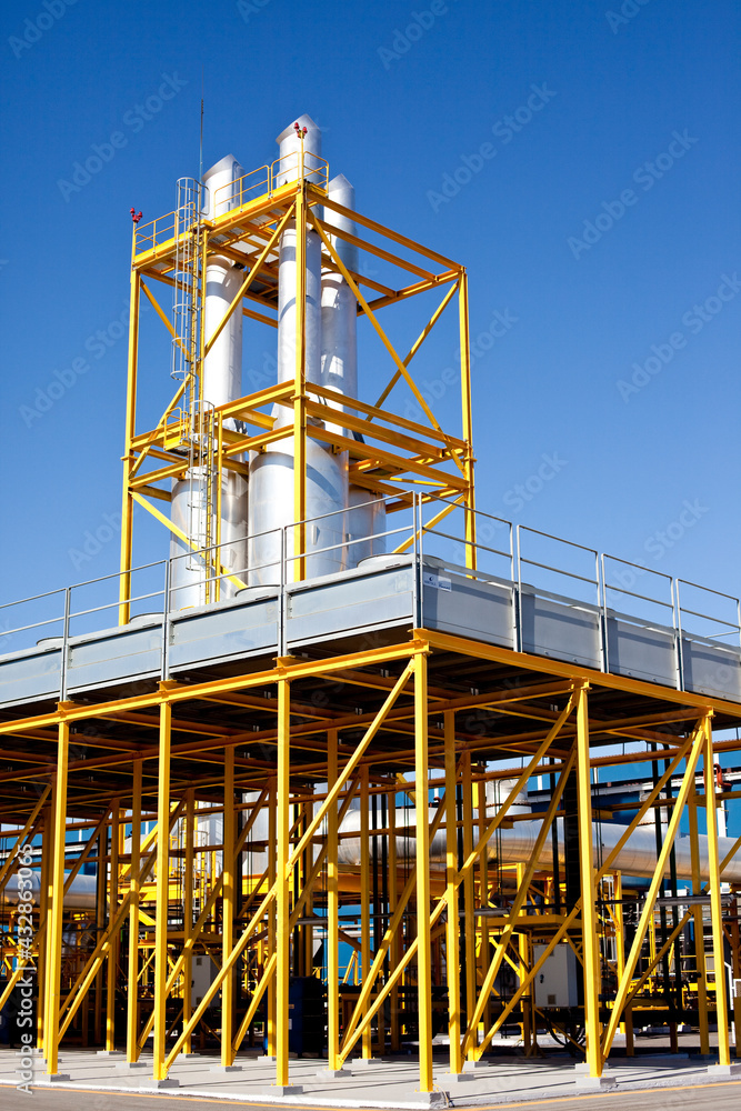 Metallic construction, big factory outside Metallic construction, big factory outside