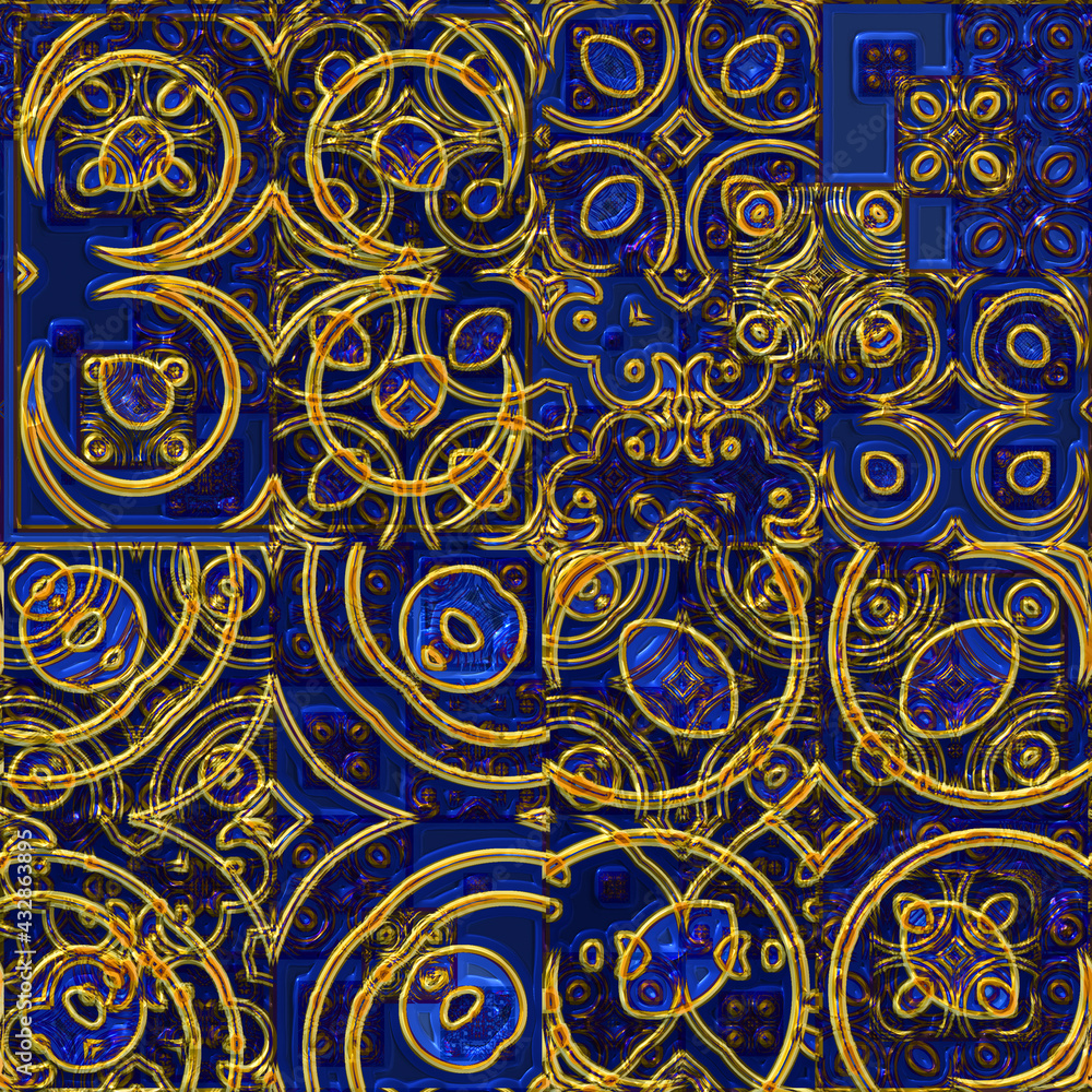 Art Deco Seamless Patterns 3d render for background Art Deco Seamless Patterns 3d render for background