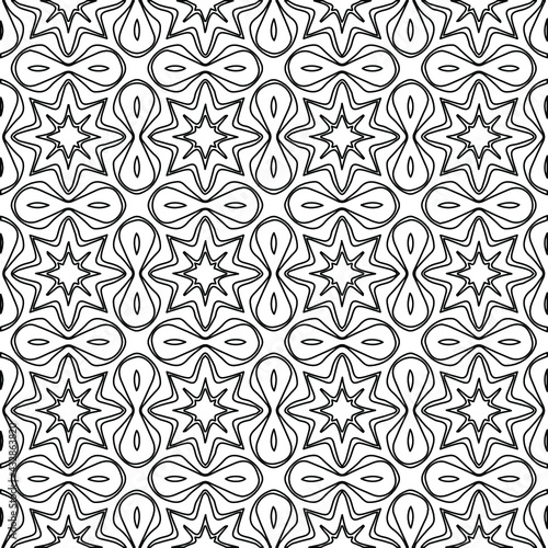 Geometric vector pattern with Black and white colors. abstract ornament for wallpapers and backgrounds.