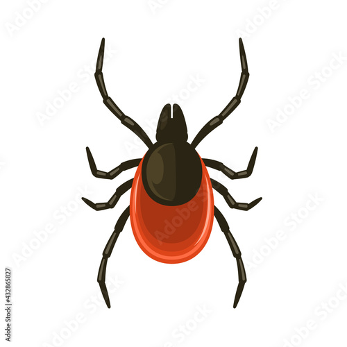 Tick Icon on White Background. Flat Style Bug Vector