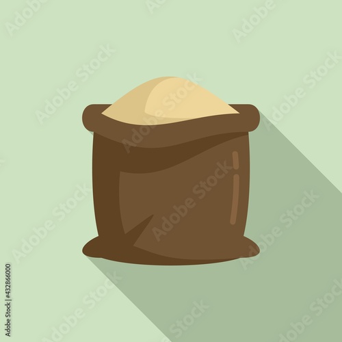 Farm sack compost icon, flat style