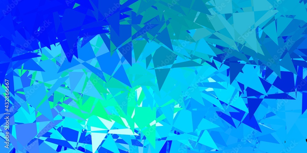 Light blue, green vector template with triangle shapes. Light blue, green vector template with triangle shapes.