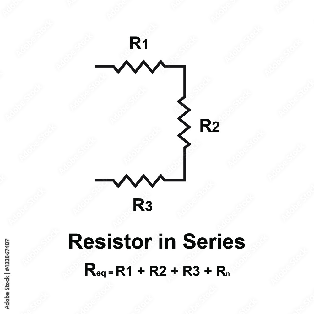 resistor series formulas, resistor formula in electronic circuits Stock