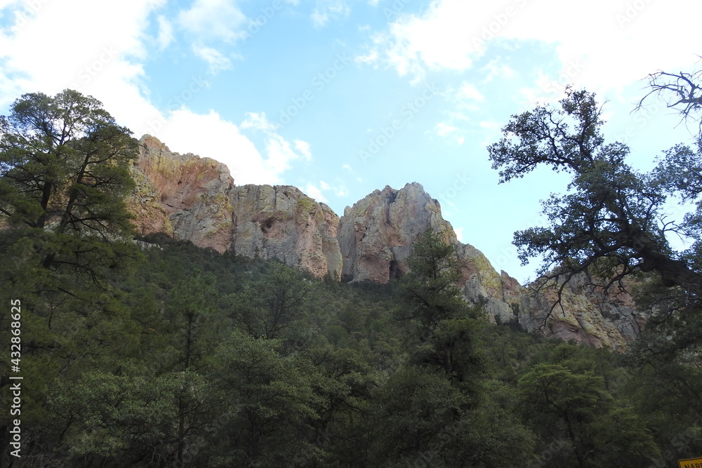 The beautiful scenery of the Chiricahua Mountain wilderness in the Coronado National Forest, southeastern Arizona.
