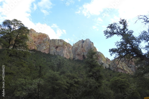 The beautiful scenery of the Chiricahua Mountain wilderness in the Coronado National Forest, southeastern Arizona.