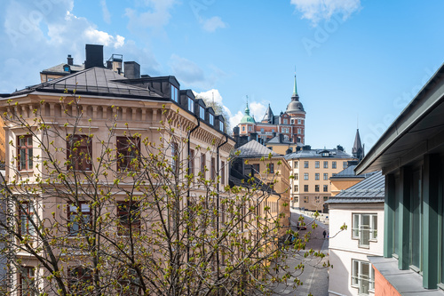 Amazing view of the center of Stockholm, Sweden. Spring sunny day. photo