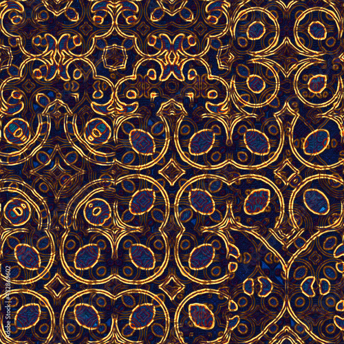 Art Deco Seamless Patterns 3d render for background