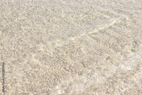 透き通った海の水と砂浜