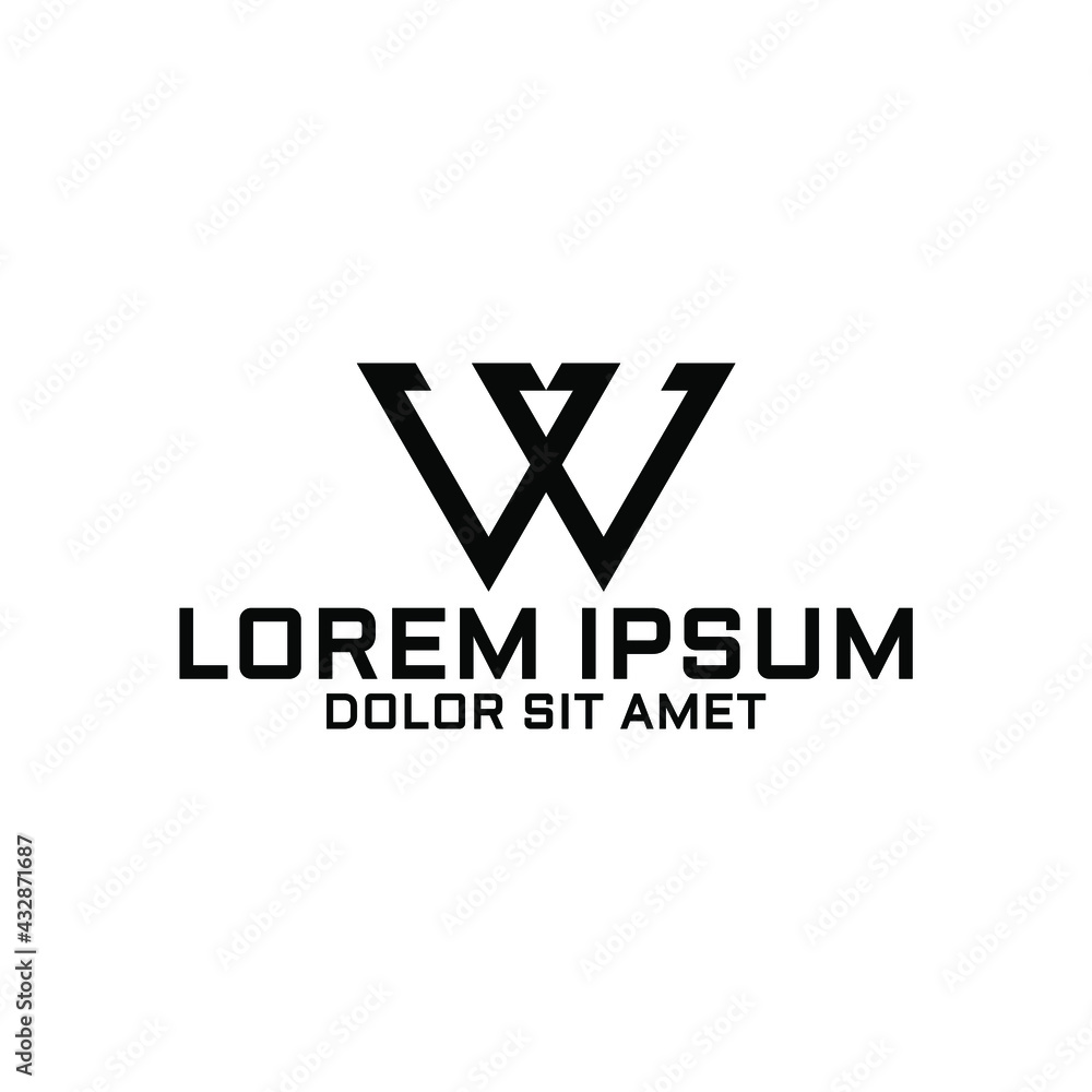 Creative, simple and elegant Initial letter w or vw or vv logo template in flat design monogram illustration, business company Creative, simple and elegant Initial letter w or vw or vv logo template in flat design monogram illustration, business company