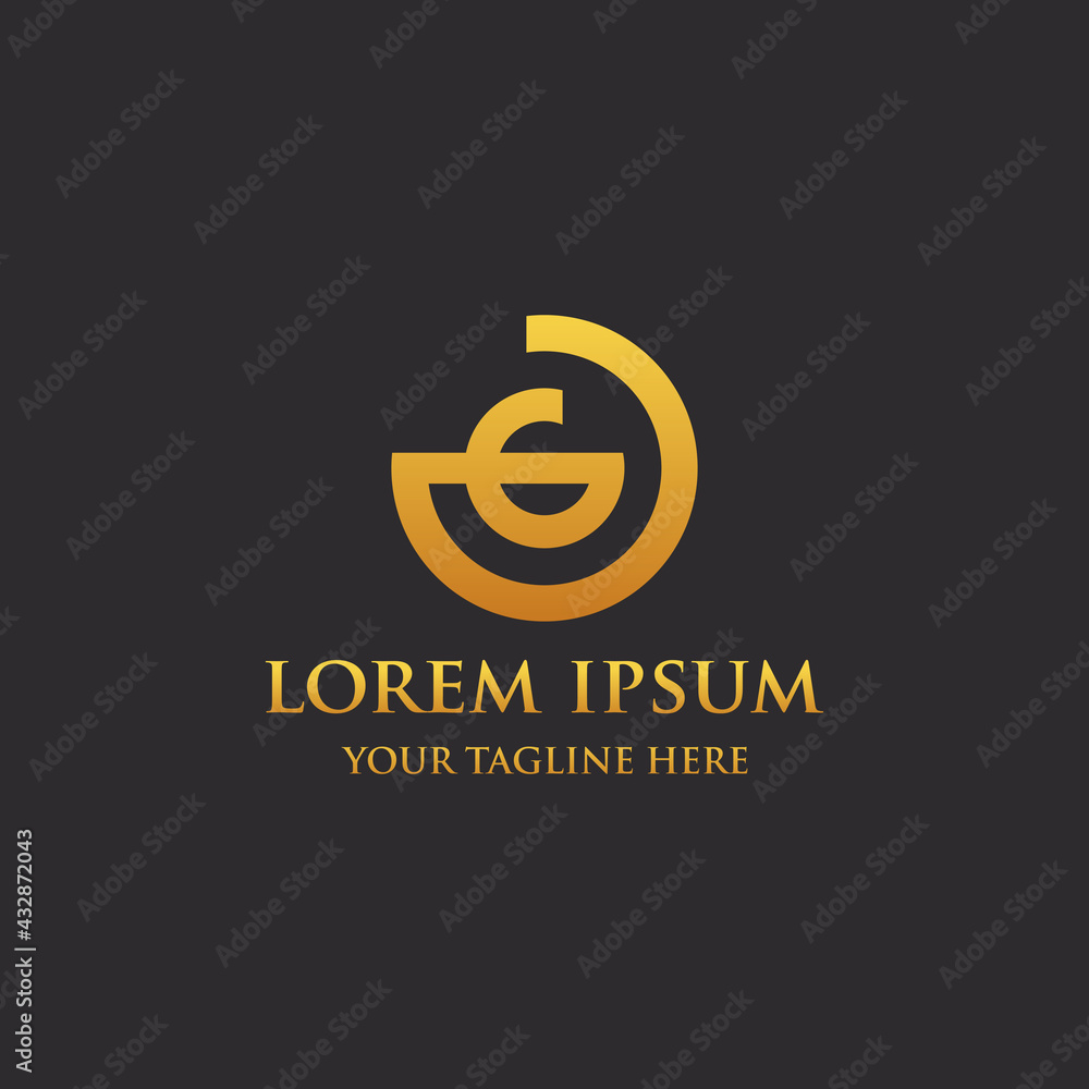 elegant company gold logo vector image elegant company gold logo vector image