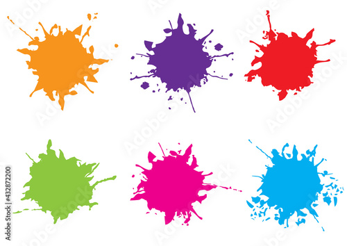 vector colorful paint splatter set background,paint splash set.vector illustration design.