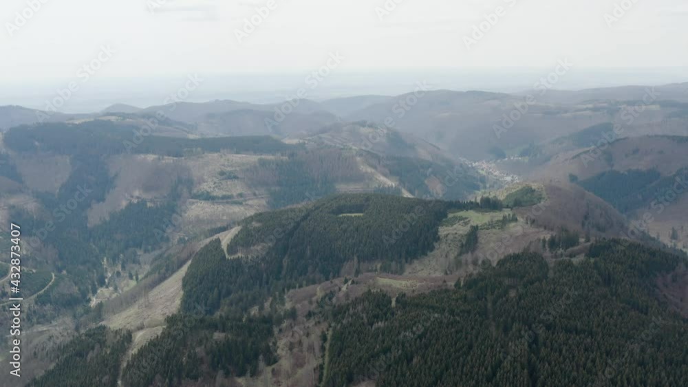 Drone Aerial views of the Harz National Park in central germany. Drone Aerial views of the Harz National Park in central germany.