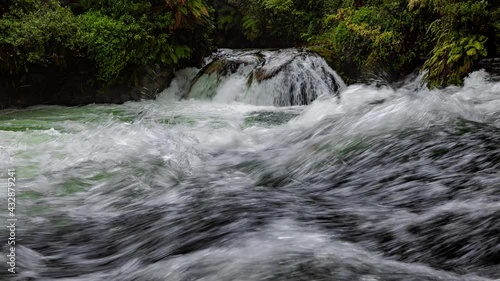 Time lapse of a waterfall on the Kaituna river, Rotorua New Zealand photo