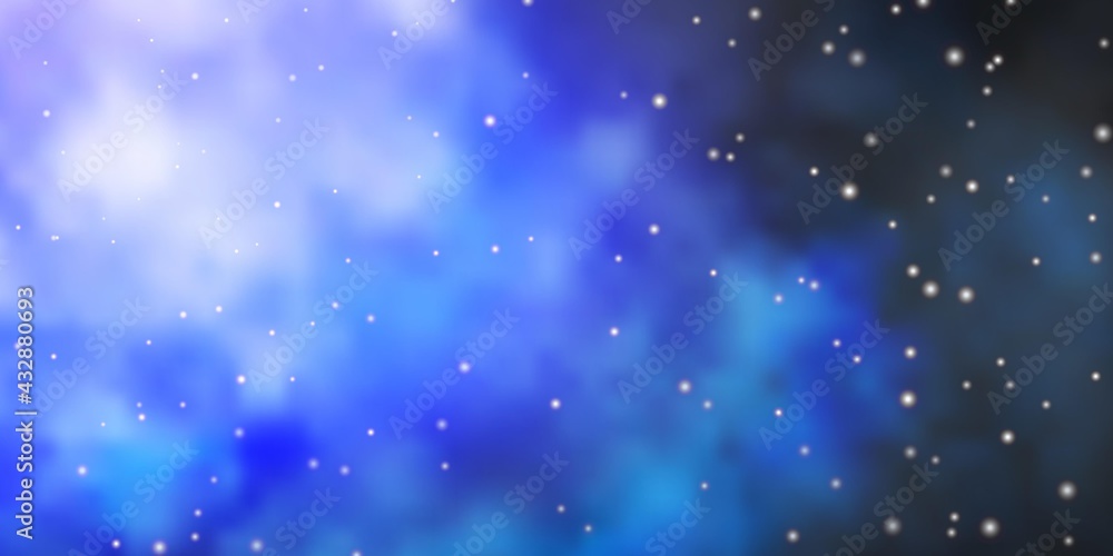 Obraz premium Dark Purple vector background with small and big stars.