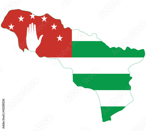 Map Flag of Abkhazia isolated on white background. Vector illustration eps 10
