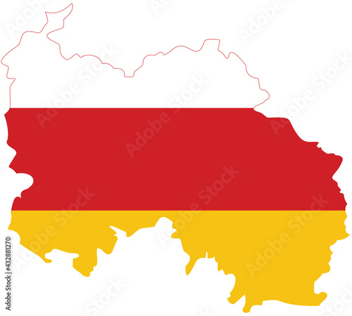 Map Flag of South Ossetia isolated on white background. Vector illustration eps 10