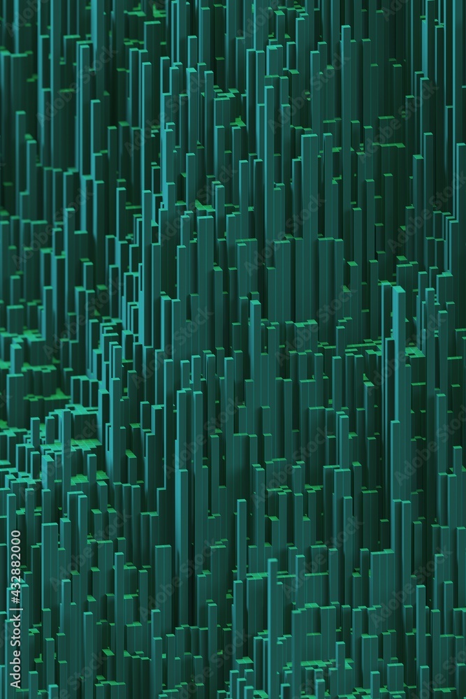 abstract voxels green vertical background