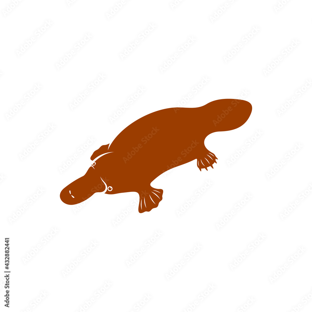 Fototapeta premium Platypus design vector illustration, Creative Platypus logo design concept template, symbols icons