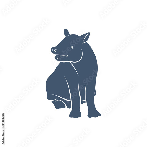 Tapir design vector illustration, Creative Tapir logo design concept template, symbols icons