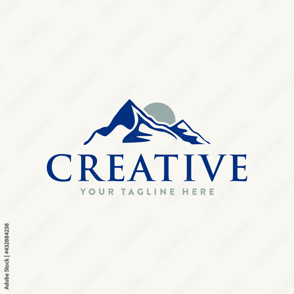 Unique Creative Mountain Logo Design