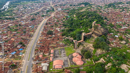 Aerial shot of the Olumo Rock in Abeokuta, Ogun State captured in Nigeria photo