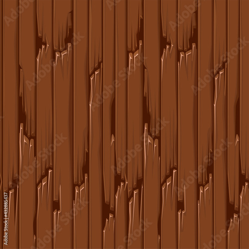 Seamless textured old wood floor, brown wallpaper panels for ui game.