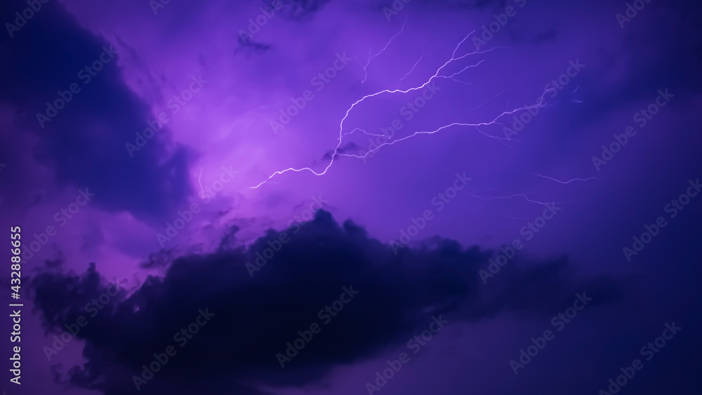 Fototapeta premium Lightning in village