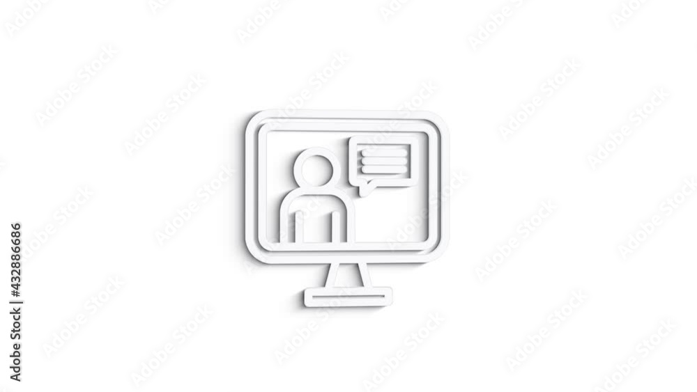 Social media 3D shadow icon design isolated on white background. Outline web icon. Motion graphics. Social media 3D shadow icon design isolated on white background. Outline web icon. Motion graphics.