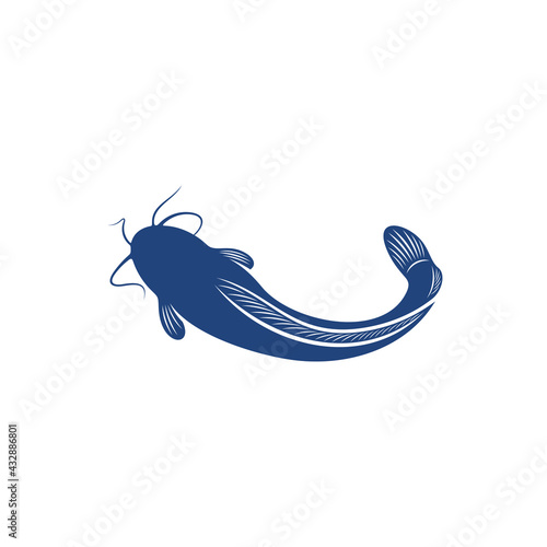 Catfish design vector illustration, Creative Catfish logo design concept template, symbols icons