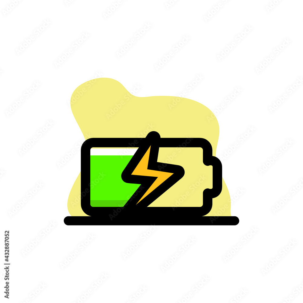 Battery Half Charged Conceptual Vector Illustration Design Battery Half Charged Conceptual Vector Illustration Design