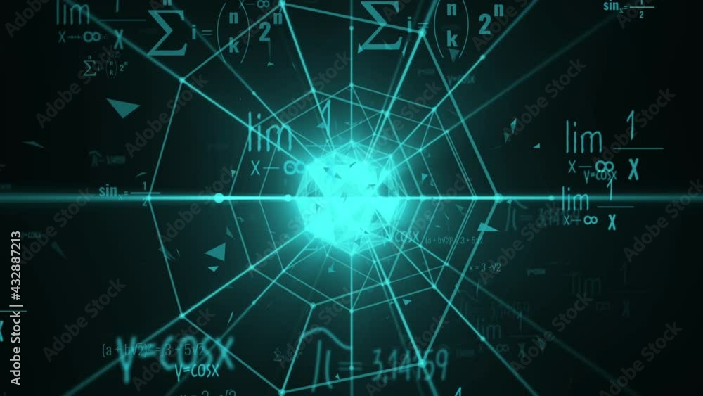 Abstract science math and physics formulas fly in seamless loop Abstract science math and physics formulas fly in seamless loop