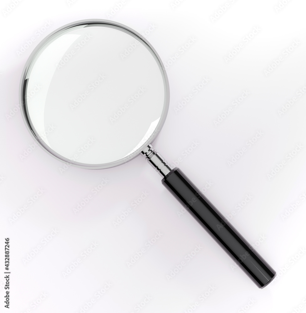 3D illustration Magnifying Glass isolate on white background 3D illustration Magnifying Glass isolate on white background