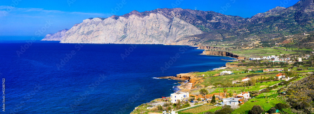 Nature landscape and  beauty of Crete island. Greece - obrazy, fototapety, plakaty 