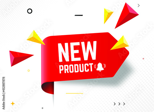 red vector banner new product. Vector illustration