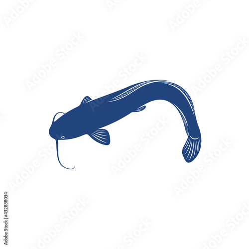 Catfish design vector illustration, Creative Catfish logo design concept template, symbols icons
