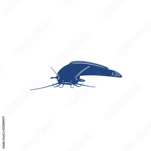 Catfish design vector illustration, Creative Catfish logo design concept template, symbols icons