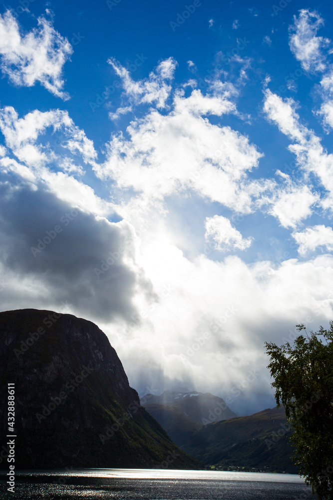 Autumn landscape and mountains in South of Norway Autumn landscape and mountains in South of Norway